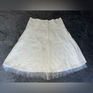 Vintage Floral embroidered white skirt with tulle